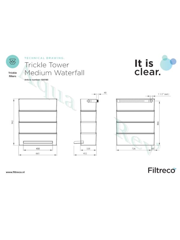 Filtre à Douche Medium dimensions-lame d'eau Filtreco