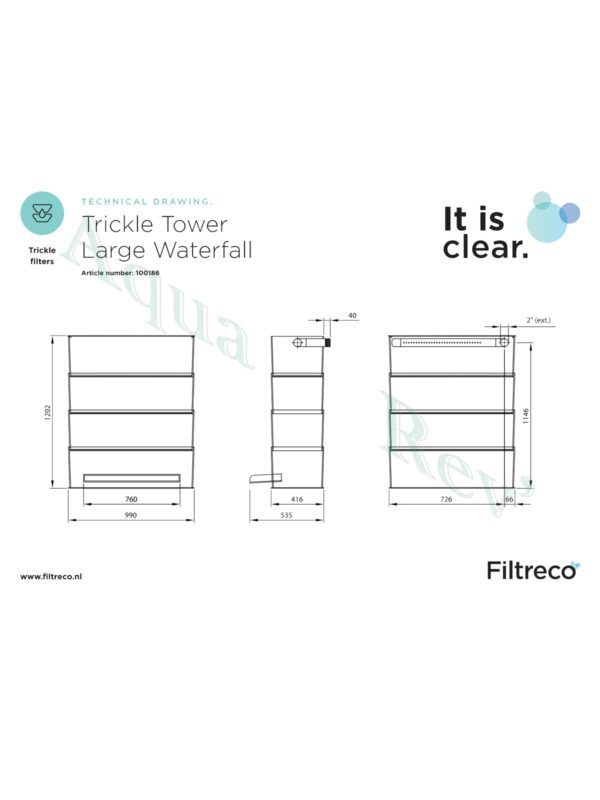 Filtre à Douche lame d'eau Large dimensions -Filtreco